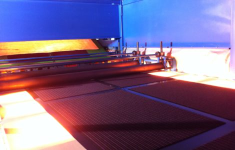 IR Heating of PVC backing for carpets